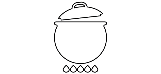 A black and white outline of a pot with a lid

Description automatically generated
